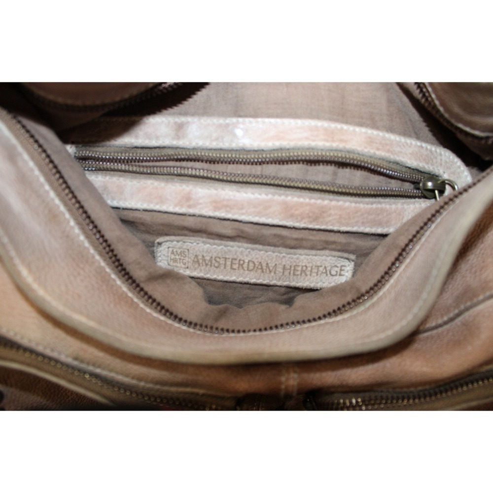 Amsterdam Heritage Hobo Bag Womens Large Tan Leather Excellent Studded Cargo - Picture 5 of 5